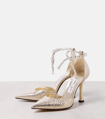 Jimmy Choo Stevie 100 embellished faux leather pumps