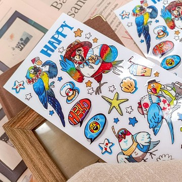 550 動物職人-鸚鵡Series of Workers-Parrot /轉印貼纸