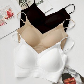 【Fee隔日到貨3色新品】細肩帶集中無痕胸墊內衣 BRA TOP🔥小可愛 無鋼圈 無痕內衣 小胸內衣 集中托胸 運動內衣