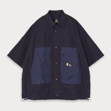 5th STREET｜山形｜中性｜拼接尼龍襯衫｜黑色