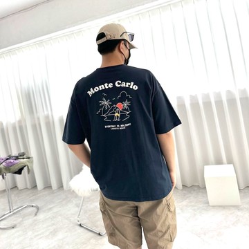 【AMERO】男裝 女裝 短袖圓領Ｔ恤 英文插畫印花 情侶裝