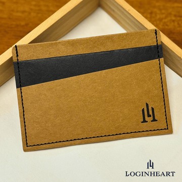 LOGINHEART｜巧克棕黑 多功能紙革卡夾 附贈禮盒 名片夾 五個卡層 綠色時尚 環保  台灣職人手作 質感