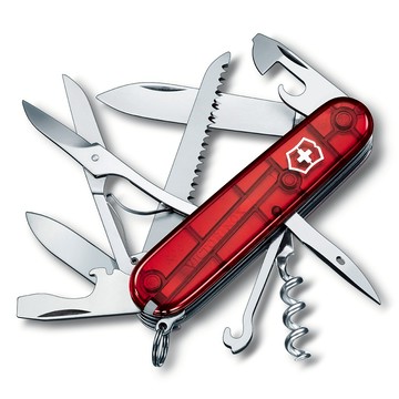 VICTORINOX 瑞士維氏狩獵者15用瑞士刀-透明紅 (13713.T)