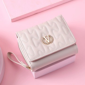 免運🔮簡約三折短夾女士短款錢包百搭刺繡零錢包大容量錢包多卡位錢包 短夾 中夾 皮夾 手拿包 零錢袋 錢夾 皮夾 小皮夾