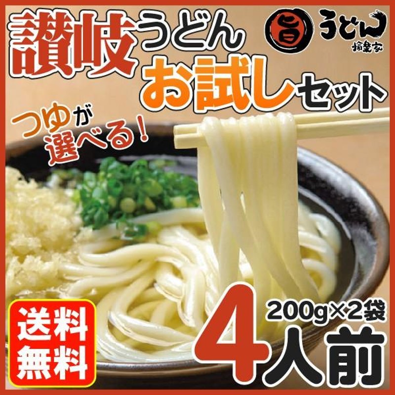 送料無料 半生 讃岐うどん 200g×2袋 つゆ付き ポスト投函 かけ