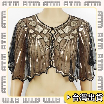 🔥臺灣出貨🔥可開發票✅輕飾時光一件披肩女夏亮片網紗釘珠防曬外穿薄款外套小坎肩優雅