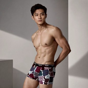 【TELITA】嫘縈文藝圖騰印平口褲/四角褲 TA407 男內褲 光滑質感、舒適涼爽 展現男性獨特魅力