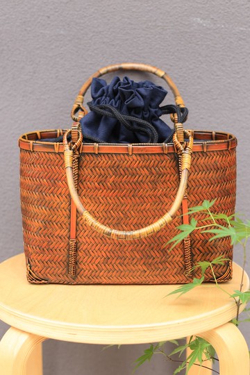 竹編系列 | 手提包 拎包 束口內袋 | 外出 收納 野餐 茶具 | 烤色