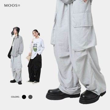 【KOREA MOOS 現貨】柔軟版型尼龍口袋長褲