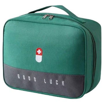 隨身急救藥品保健收納包 盥洗包 大號(21.5 x 25.5 x 13cm) 綠色  1個