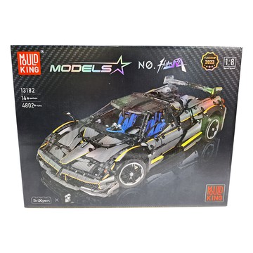 MOULD KING 宇星模王 花雅旗艦款跑車 定製碳纖維紋路 跑車輪轂-專屬後視鏡 再現後擾流板和電鍍排氣管  1盒