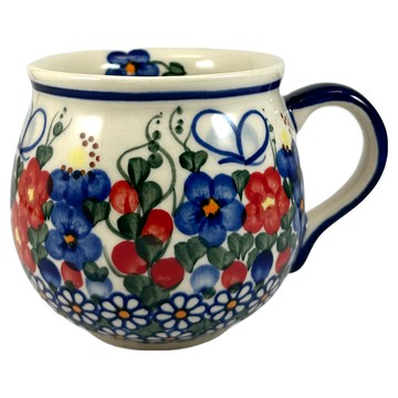 波蘭陶 蝴蝶花園系列 胖胖杯 320ml  彩色  1個