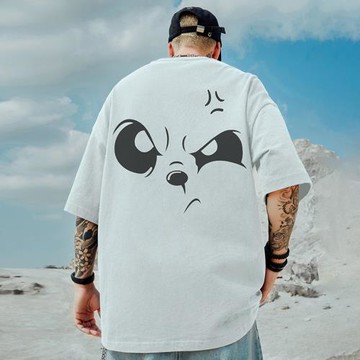 300g重磅美式情侶白色短袖t恤街頭大碼圓領純棉簡約男生半袖潮流