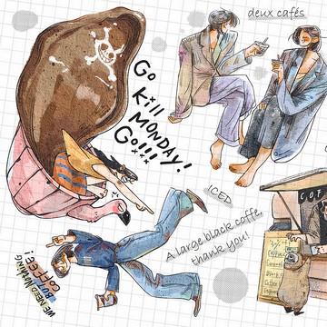 成人快樂水  人物 和紙貼紙 A6一張入