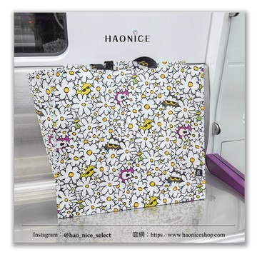 【HAO NICE】100%韓國正品 PEACEMINUSONE權志龍GD周邊ZOA聯名 滿版雛菊防水手提袋 購物袋 環保袋