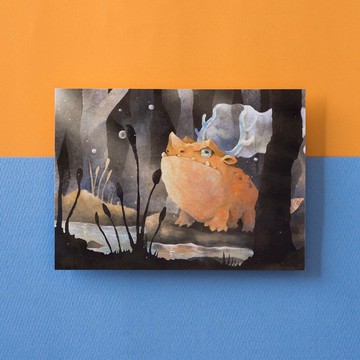 鹿角青蛙吹泡泡 / 明信片