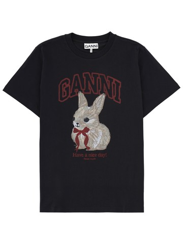ganni "grey bunny" t-shirt