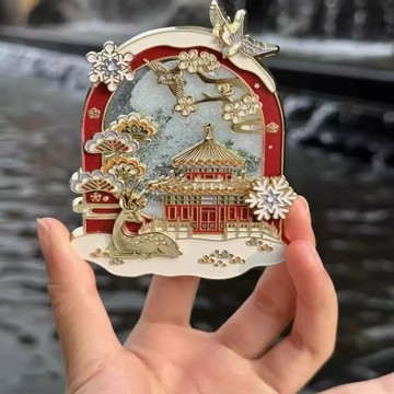 ✨壹灣出貨✨高級故宮創雪冰箱貼3d立體中國風小禮物生日禮物北京紀旅遊禮物 3S6R