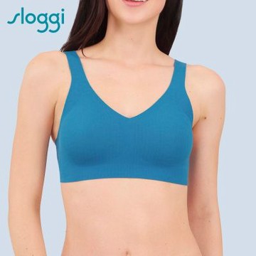 sloggi-ZERO FEEL Natural 有機零感系列無痕V領背心 深海藍