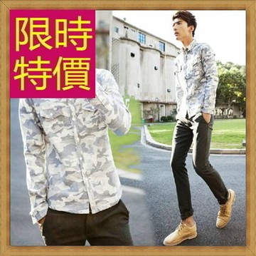 現貨+預購 迷彩上衣 男長袖襯衫-修身純棉質休閒男裝2色62j12【獨家進口】【米蘭精品】