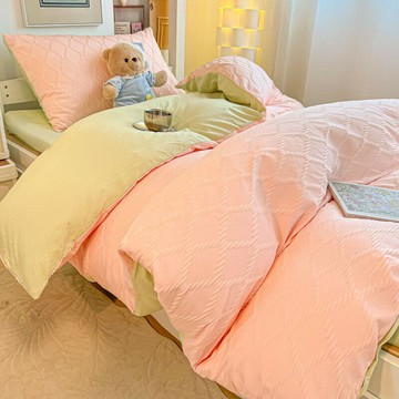 韓係簡約床上四件套 大學生宿捨三件套床單被套罩 水洗棉出租屋床單被套 親膚裸睡 親膚水洗棉 雙人被套 單人被單
