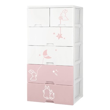 好室喵KD大面寬寶寶收納櫃五層(超大2+4)-粉