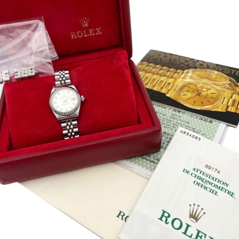 ROLEX ロレックス デイトジャスト レディース腕時計 10Pダイヤモンド ...