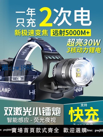 【物美價廉】碩森頭戴式強光頭燈充電超亮手電筒100小時夜釣釣魚專用超長續航