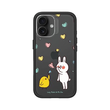iPhone 16 Mod NX 黑 - 懶散兔與啾先生 Lazy Rabbit and Mr.Chu - Bubble
