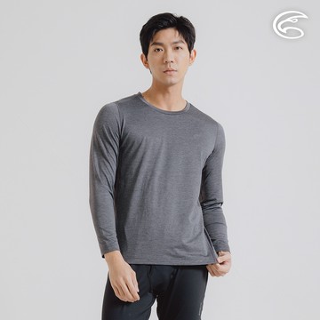 ADISI 男圓領遠紅外線彈性速乾保暖衣 AU2421011-藍墨