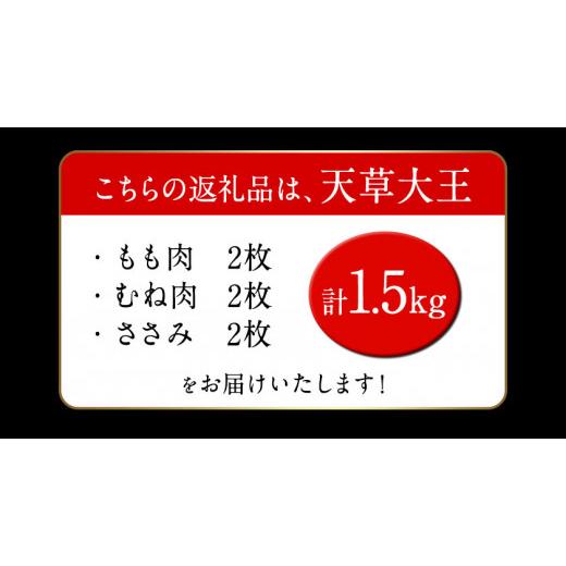 ふるさと納税 熊本県 荒尾市 天草大王 贅沢1羽セット 約1.5kgもも・むね・ささみ 各2枚《60日以内に順次出荷(土日祝除く)》