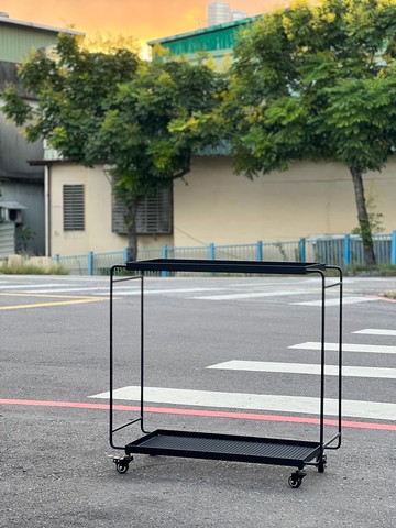 工業風_鐵網附輪雙層鐵架/塊根/多肉植物/移動展示層架