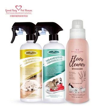 【GBPH好寶貝】寵物地板清潔劑500ml+狗用防標驅避劑500ml+防啃咬驅避劑500ml