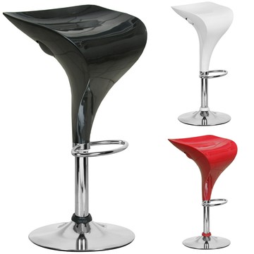 【頂堅】高級精緻流線型ABS椅面-吧台椅/高腳椅/洽談椅/吧檯椅-三色紅色