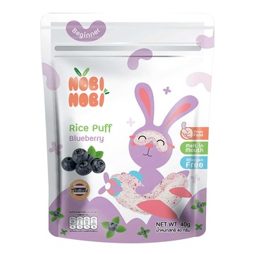 NOBI 彎彎米菓 6個月以上 寶寶米餅 副食品 嬰兒零食  藍莓  40g  1包