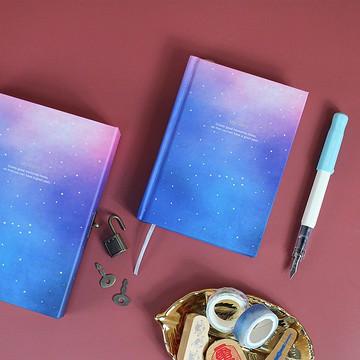 Chuyu A6/50K日記/盒裝日誌/精裝筆記/附鎖頭鑰匙/靜謐星空/192張