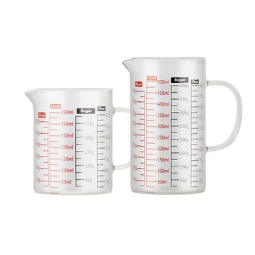 量杯 台灣製多功能耐熱玻璃量杯2入組_350ml+500ml(雙色刻度)