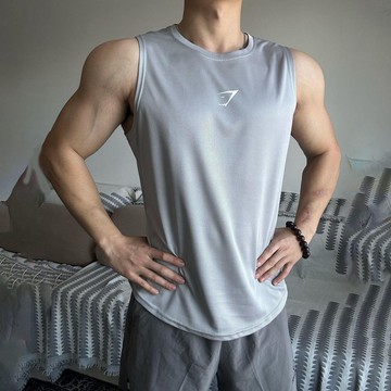 健身運動背心男透氣吸溼修身訓練T恤無袖速幹坎肩網眼夏季健身衣