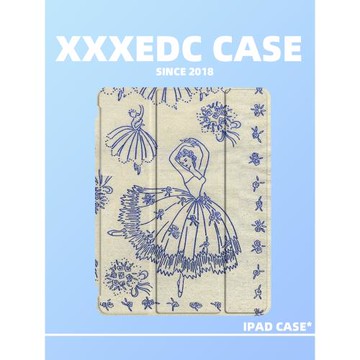 原創小眾藝術線條芭蕾舞女適用11代2025款air7ipadpro11寸三折ipad殼防彎亞克力9代10.2寸air4/5/mini7帶筆槽