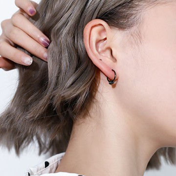 純銀耳環女年新款潮圈圈耳扣迷你側耳骨小巧素圈簡約百搭耳飾