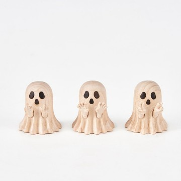 俏皮小幽靈木雕小夥伴