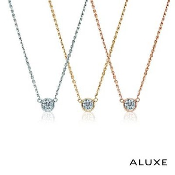 ALUXE 亞立詩 0.30克拉 FVS2 18K金 鑽石項鍊 高雅的心 包鑲 NS0694