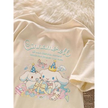 男女童純棉短袖t恤百搭2025新款三麗鷗玉桂狗中大童上衣夏季童裝