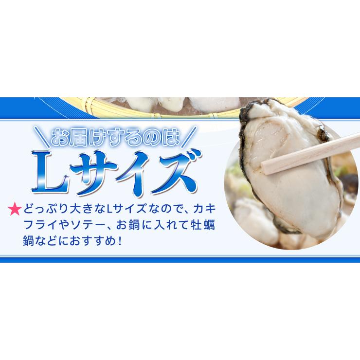 牡蠣 むき身 Ｌサイズ ２ｋｇ（１ｋｇ×２袋） 冷凍牡蠣 送料無料 瀬戸内産 瞬間冷凍