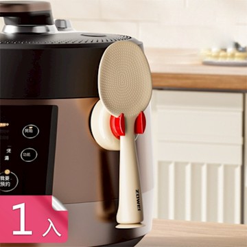 【荷生活】可立式不傾倒耐熱不變形盛飯勺 可壁掛吸盤式不髒桌面防黏飯勺-1入組