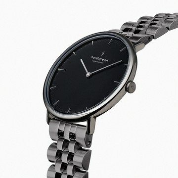【限時加碼・贈原廠錶帶】ND手錶 Native 本真 40mm 深空灰殼×黑面 深空灰五珠精鋼錶帶 Nordgreen 北歐設計師手錶 NR40GM5LGUBL 熱賣中!
