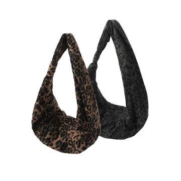 【TZ killer】25SS豹紋兩色斜挎包 褶皺百搭通勤男女圓弧月牙包