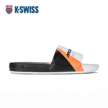 K-SWISS 經典運動鞋 SLIDE SNDLXMCLARENII 休閒 男鞋 白黑橘色 04422-196-M