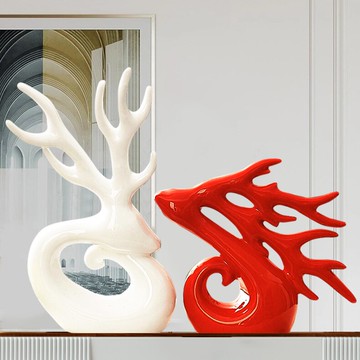 現代簡約家居客廳陶瓷擺件家居飾品房間酒柜裝飾品擺設臥室工藝品