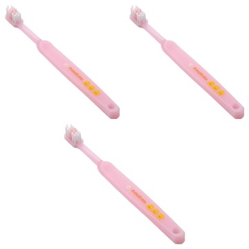 PiYOPiYO 黃色小鴨 兒童牙刷 圓潤光滑毛尖 齒齦按摩 不傷齒齦及法瑯質  顏色隨機  1入  3支